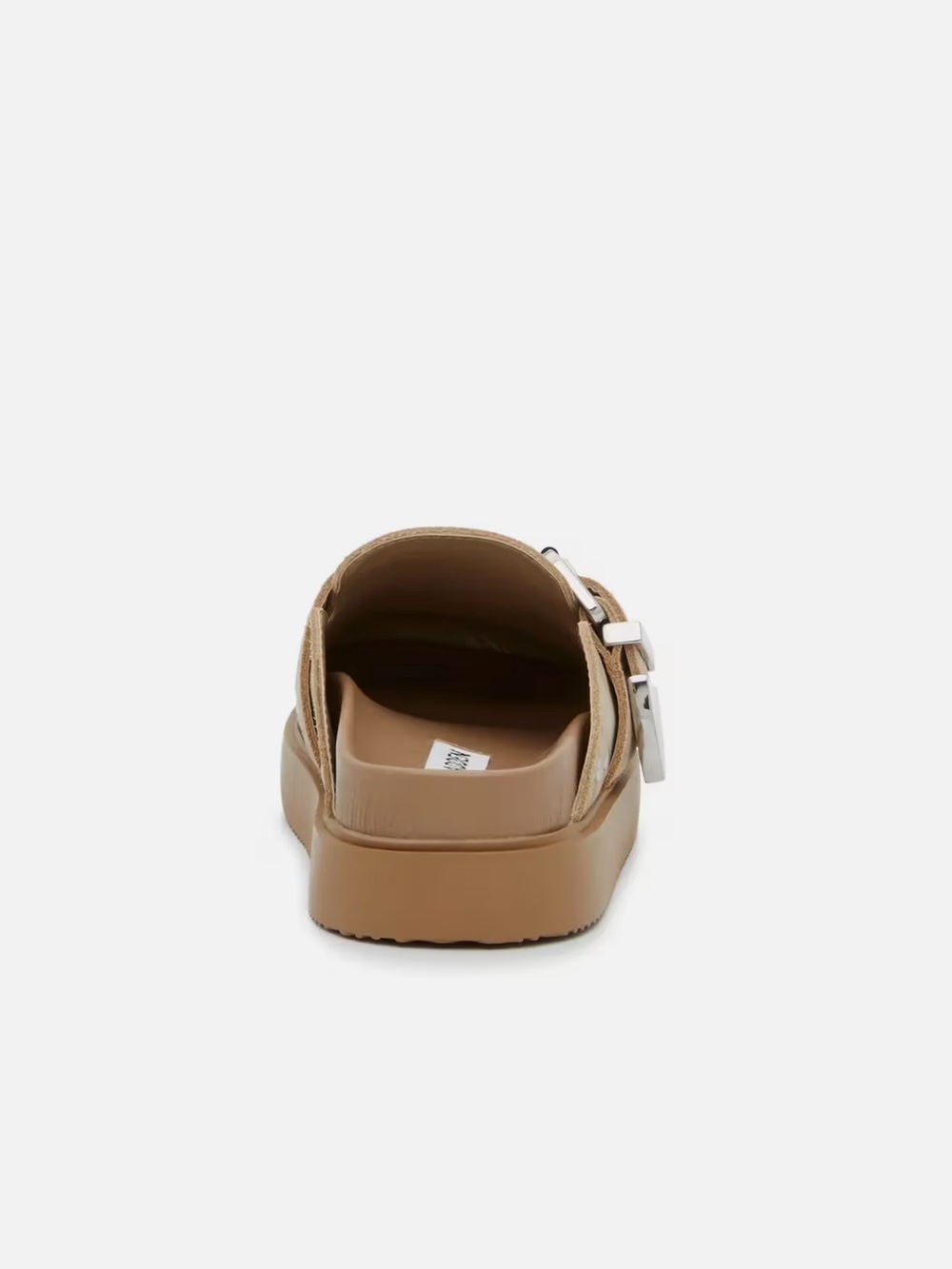 Steve Madden Tan Suede Studded Buckle Clog Mule - Picture 4 of 9
